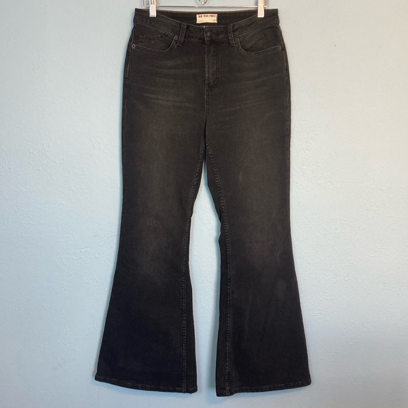 We The Free Denim - We the Free People Womens Size 29 Black CRVY Vintage High Rise Flare Denim Jeans